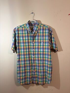 Orvis Sporting Traditions men's medium short-sleeve button-down shirt plaid